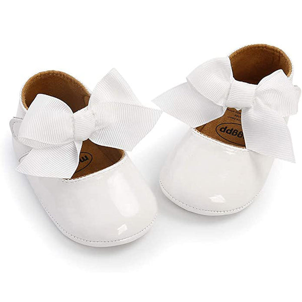 Baby Girls Flats with Bownot Baby White 0-6 - DailySale