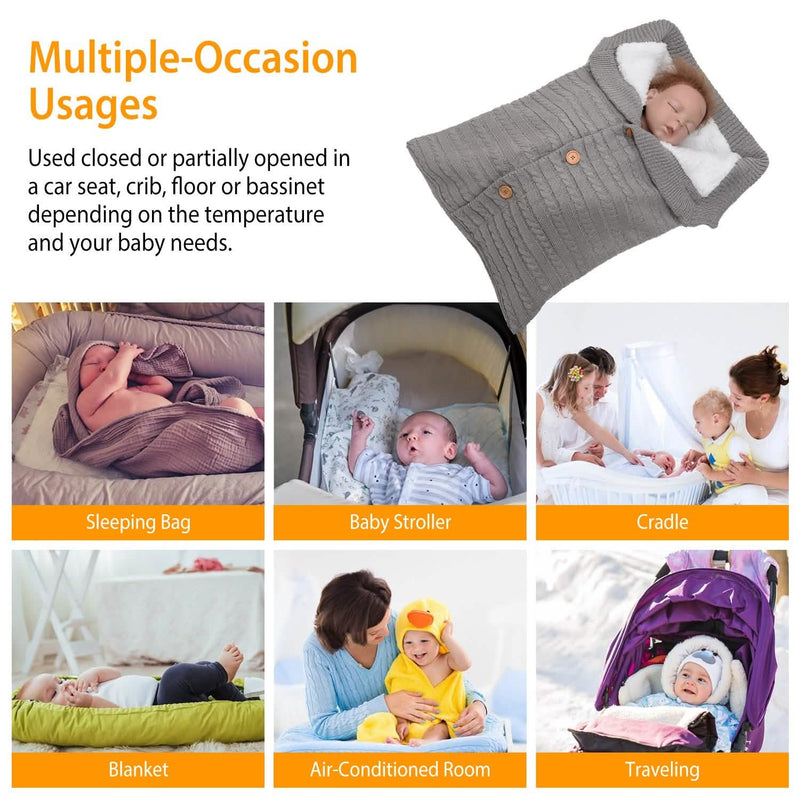 Baby Knit Swaddle Blanket Wrap with Buttons Baby - DailySale