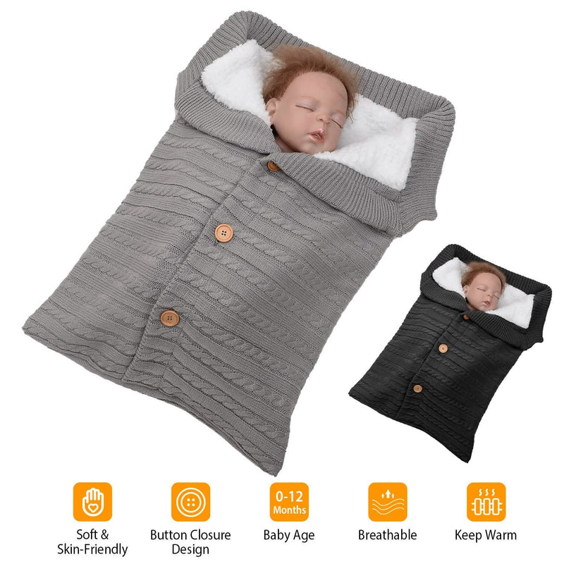 Baby Knit Swaddle Blanket Wrap with Buttons Baby - DailySale