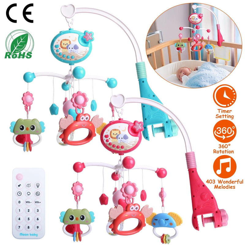 Baby Musical Crib Bed Bell Rotating Mobile Star Projection Baby - DailySale