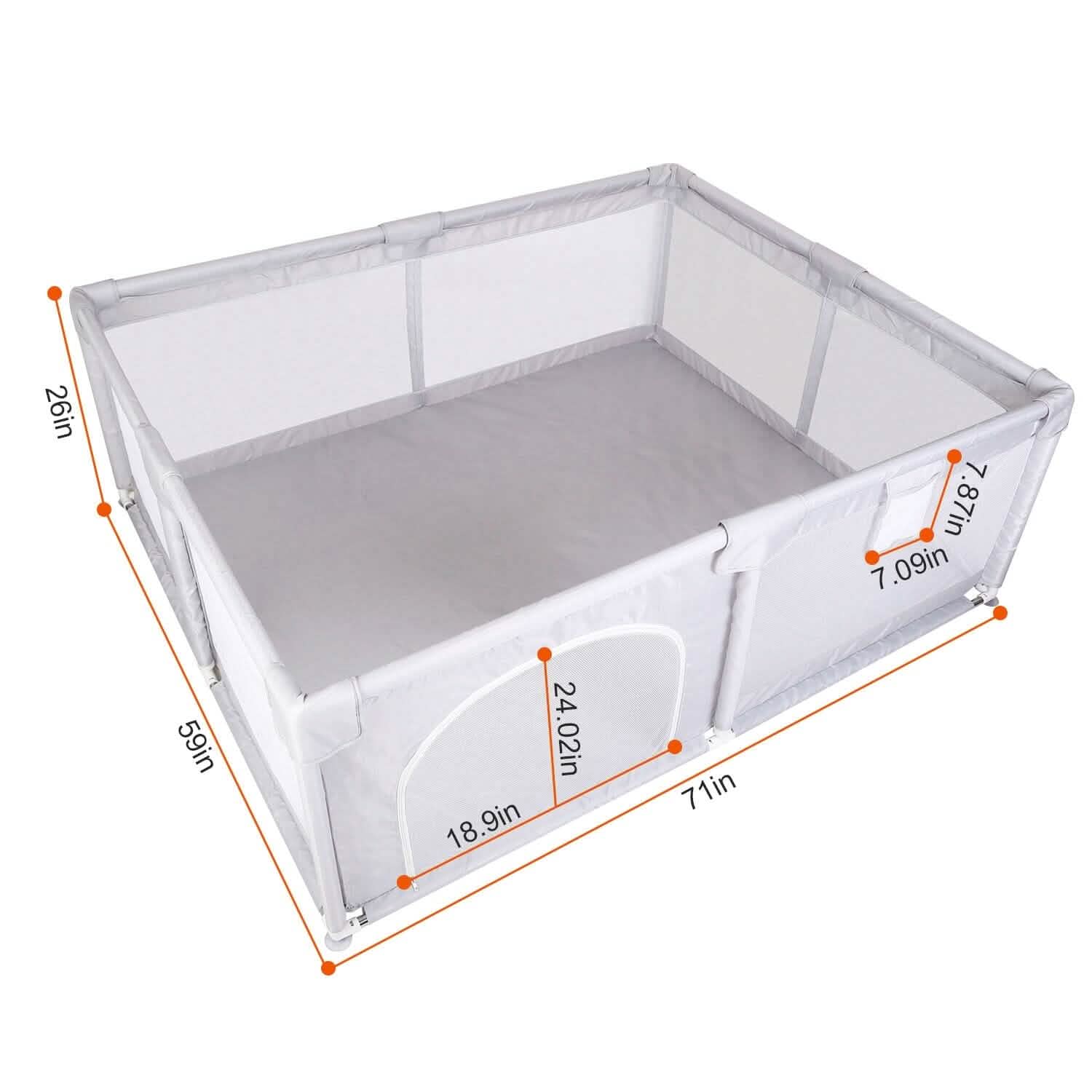 Baby Playpen with Anti-Suction Base Zipper Door Baby - DailySale