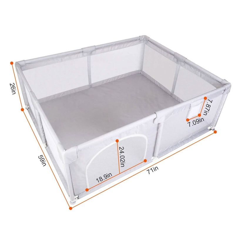Baby Playpen with Anti-Suction Base Zipper Door Baby - DailySale