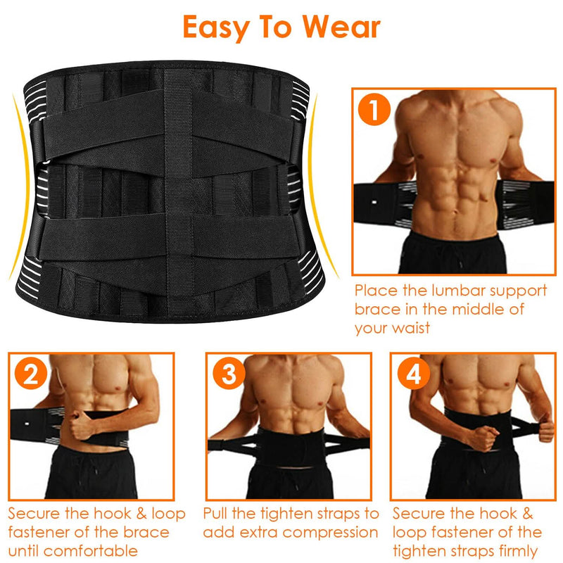 Back Support Brace Breathable Mesh Lumbar Support Belt Wellness - DailySale