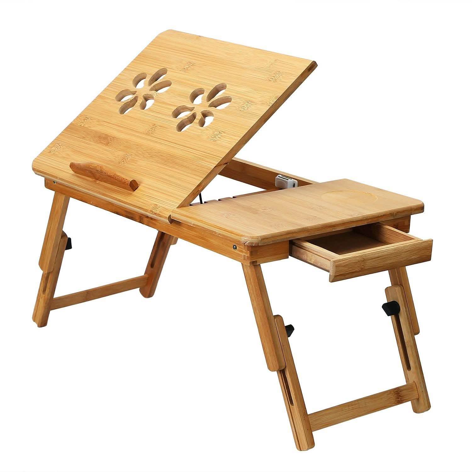 Bamboo Breakfast Serving Laptop Desk Computer Accessories - DailySale