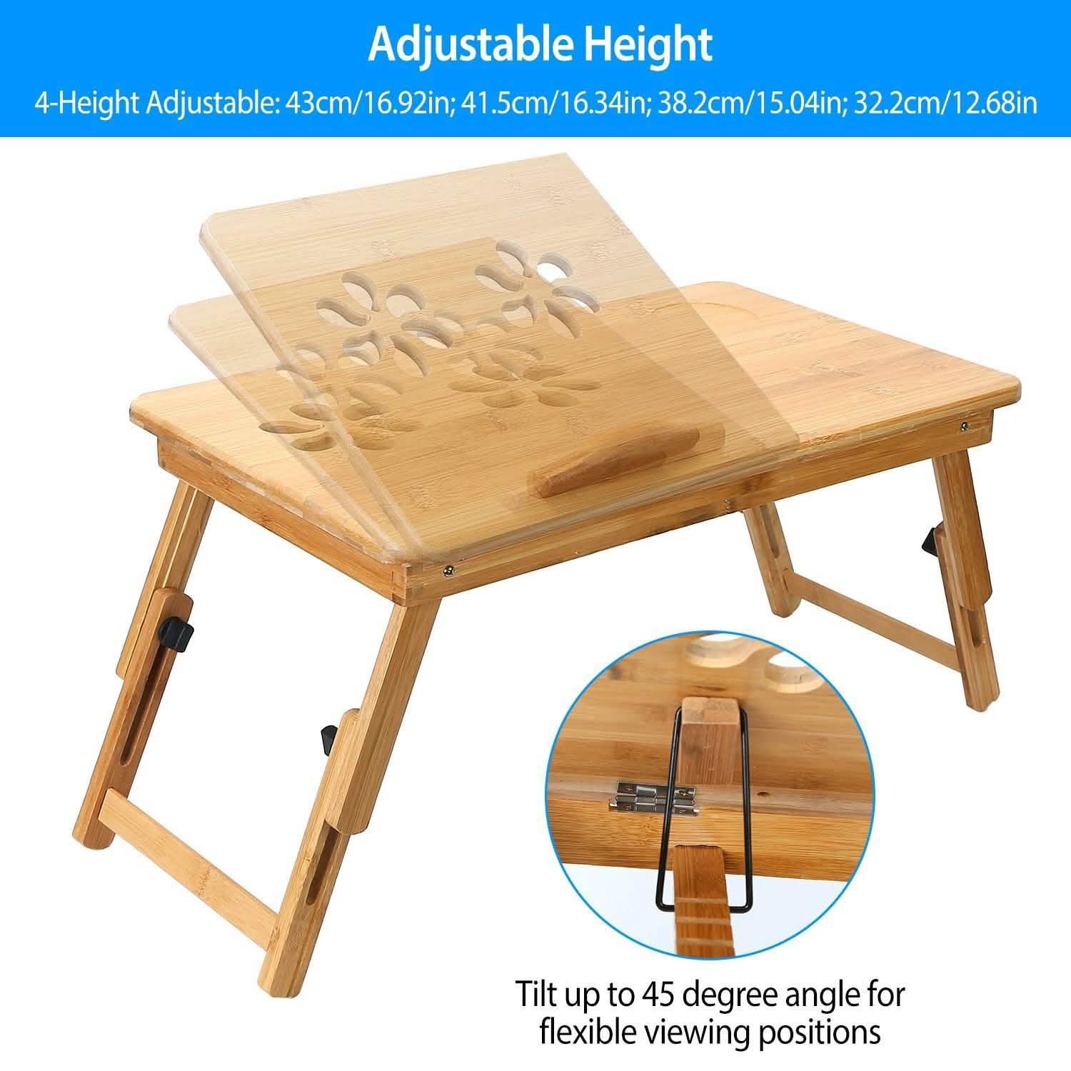 Bamboo Breakfast Serving Laptop Desk Computer Accessories - DailySale