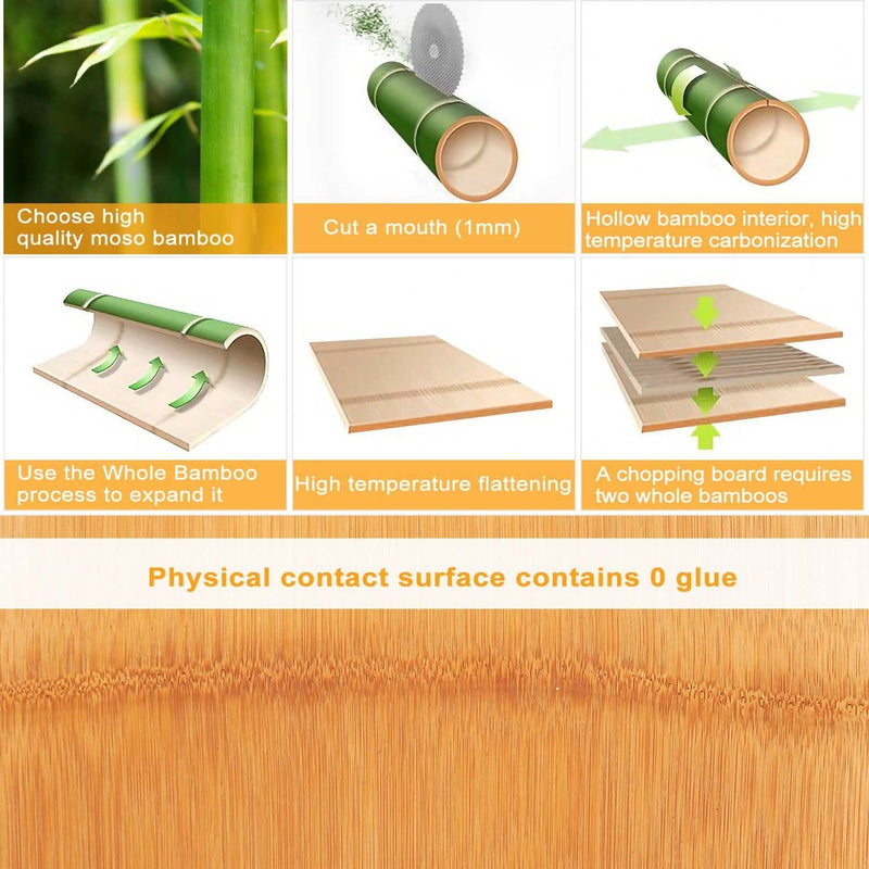 Bamboo Cutting Board with Sliding Draw Tray Kitchen & Dining - DailySale
