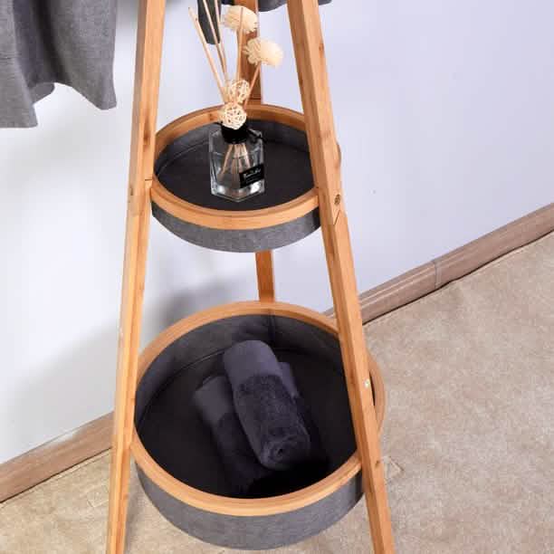 Bamboo Hanger with Storage Rack Living Room Bedroom Furniture & Decor - DailySale