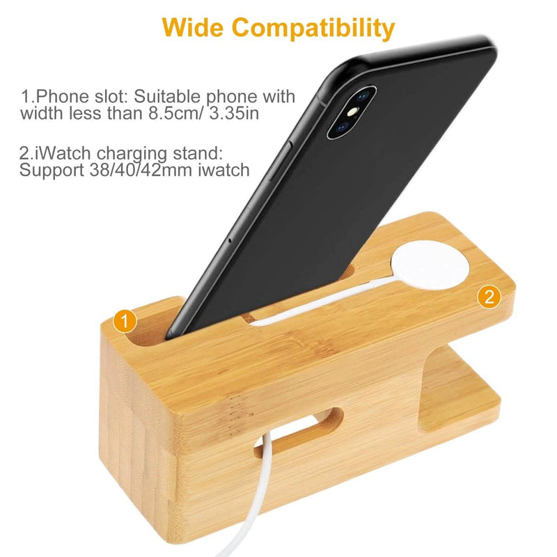 Bamboo Wood Charging Stand for Apple Watch Mobile Accessories - DailySale