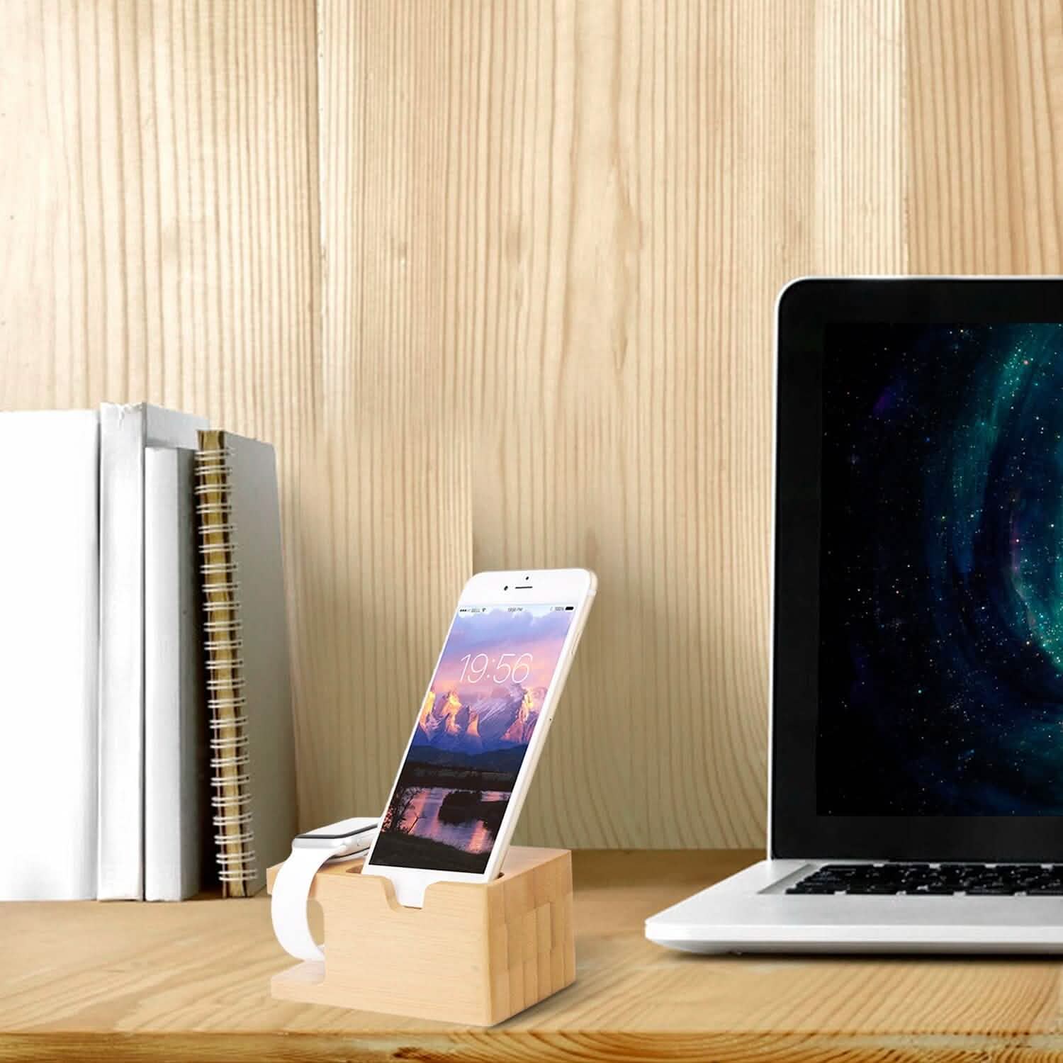 Bamboo Wood Charging Stand for Apple Watch Mobile Accessories - DailySale