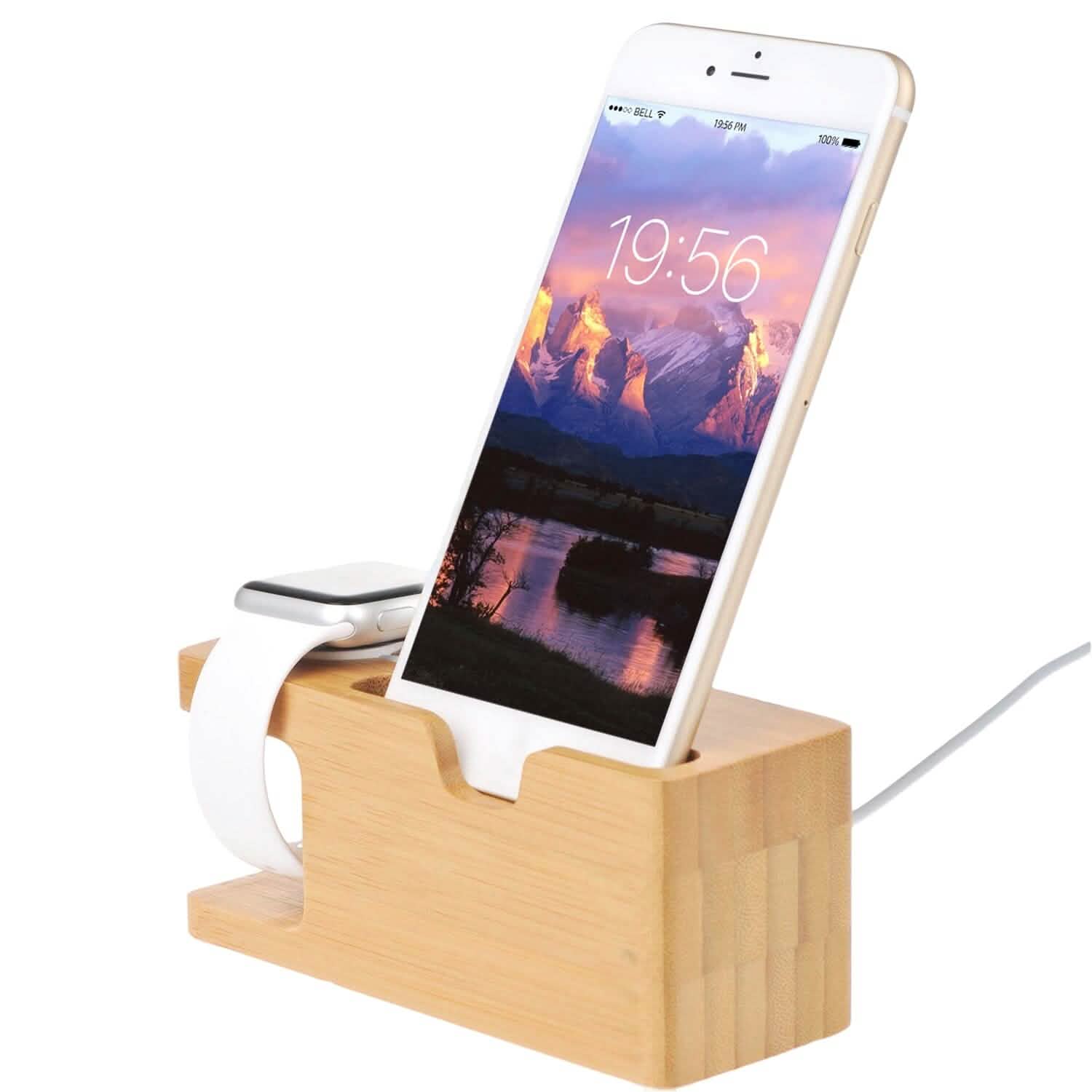 Bamboo Wood Charging Stand for Apple Watch Mobile Accessories - DailySale