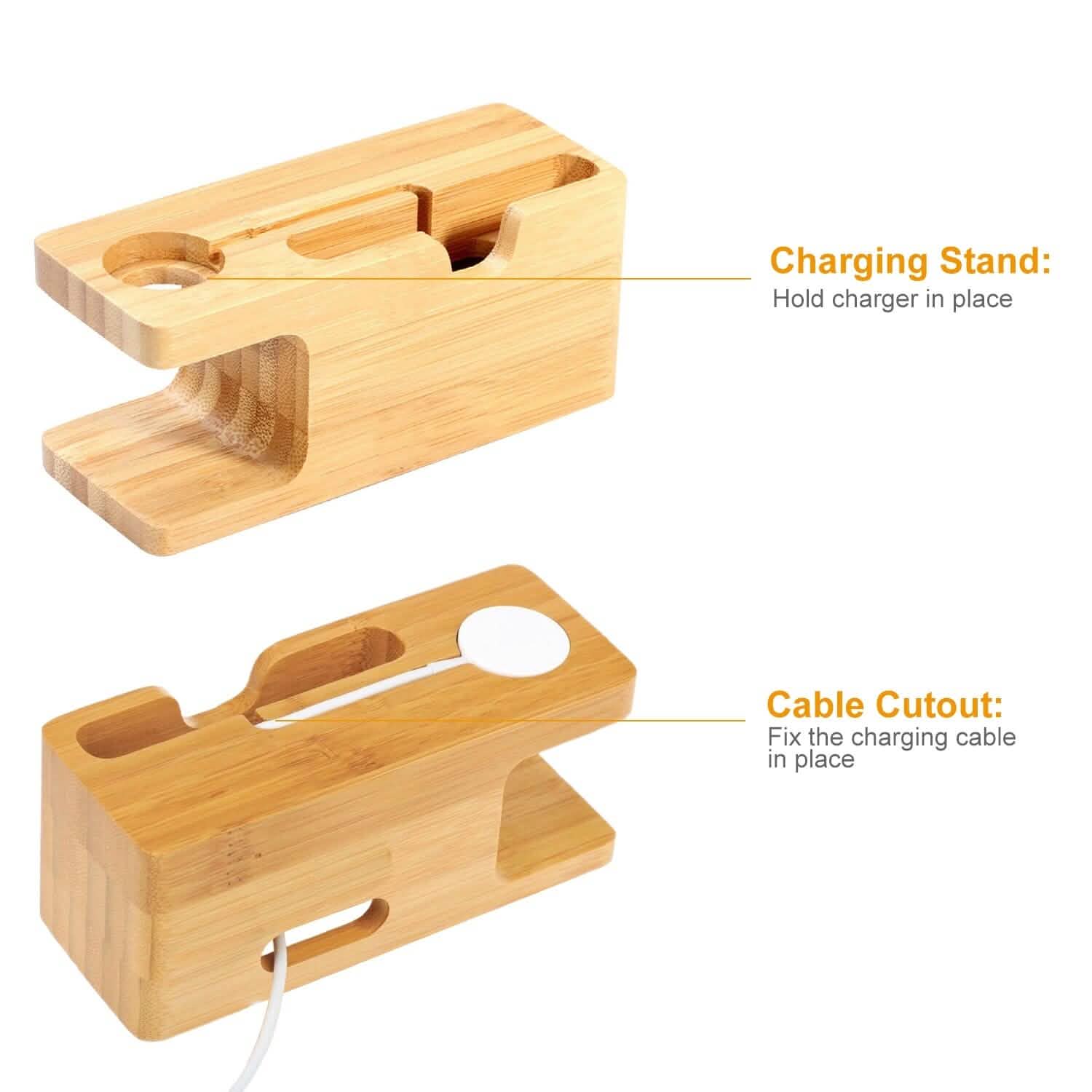 Bamboo Wood Charging Stand for Apple Watch Mobile Accessories - DailySale