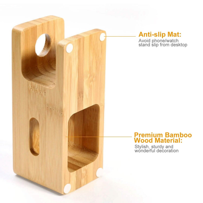 Bamboo Wood Charging Stand for Apple Watch Mobile Accessories - DailySale
