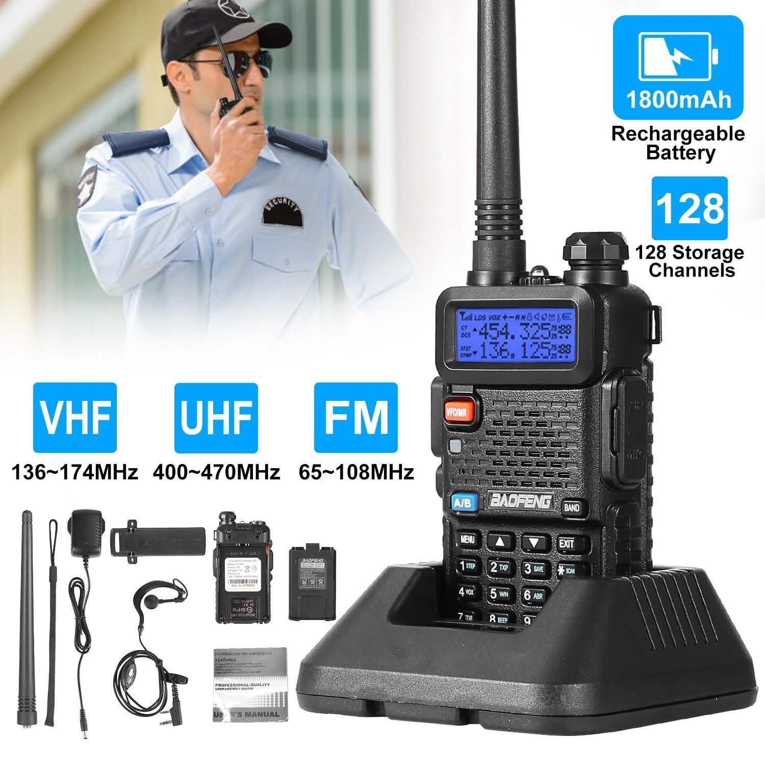 BaoFeng UV-5R 5W Walkie Talkie Sports & Outdoors - DailySale