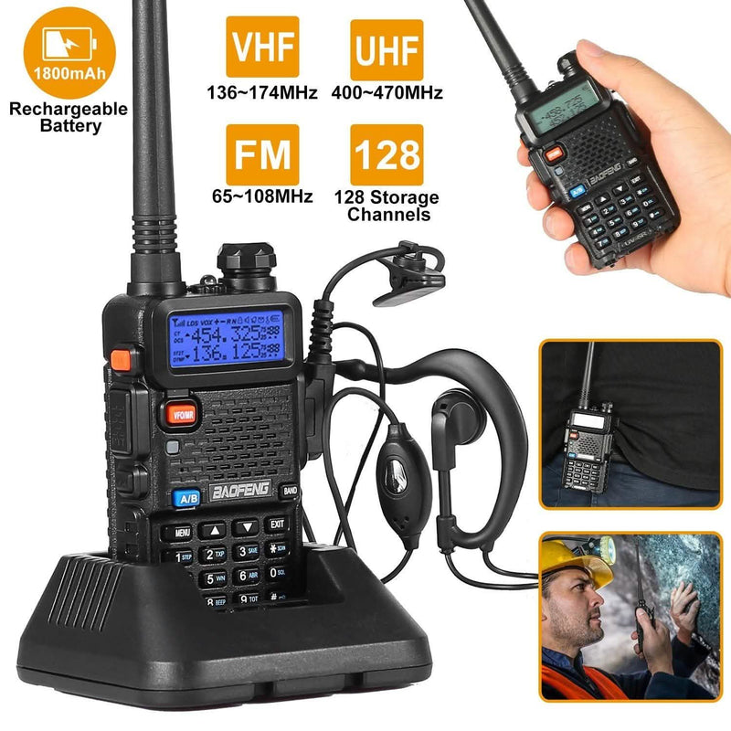 BaoFeng UV-5R 5W Walkie Talkie Sports & Outdoors - DailySale