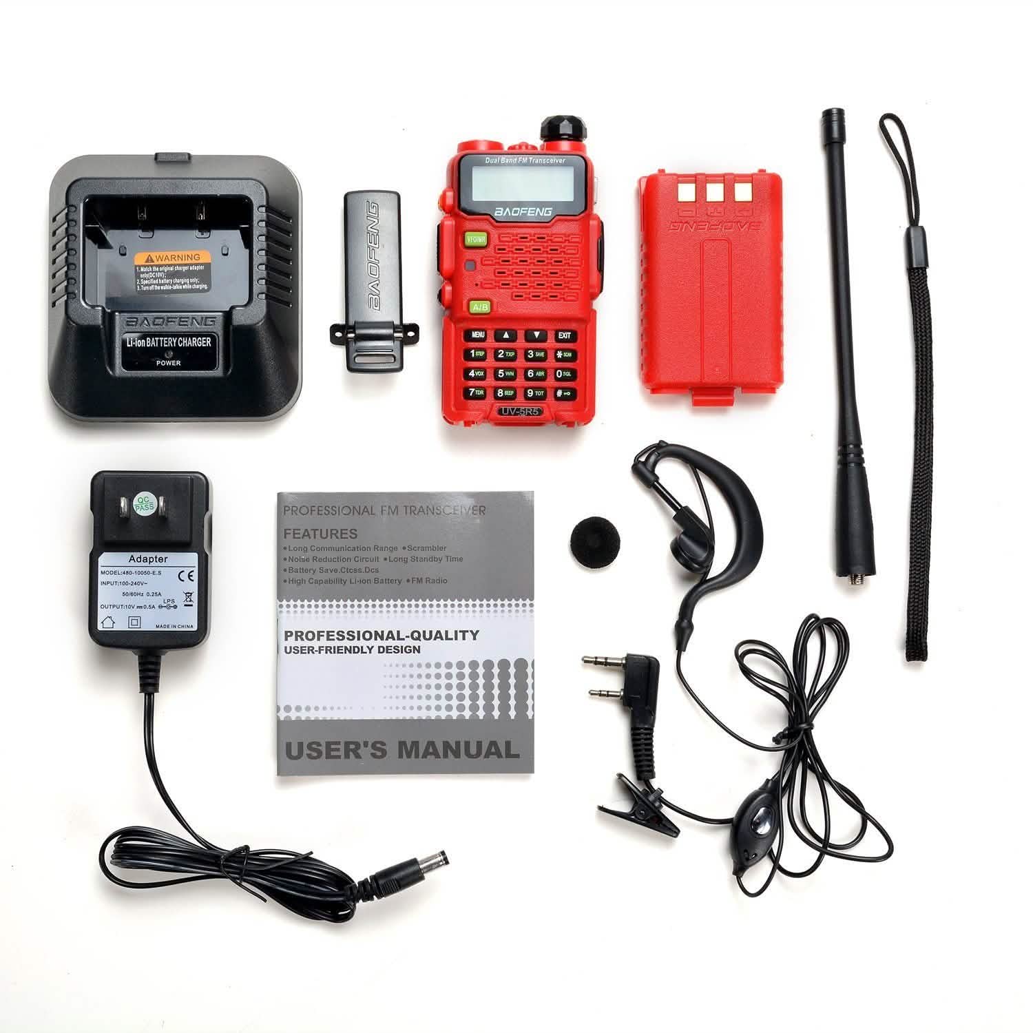 BAOFENG UV-5R5 Red Walkie Talkies Sports & Outdoors - DailySale