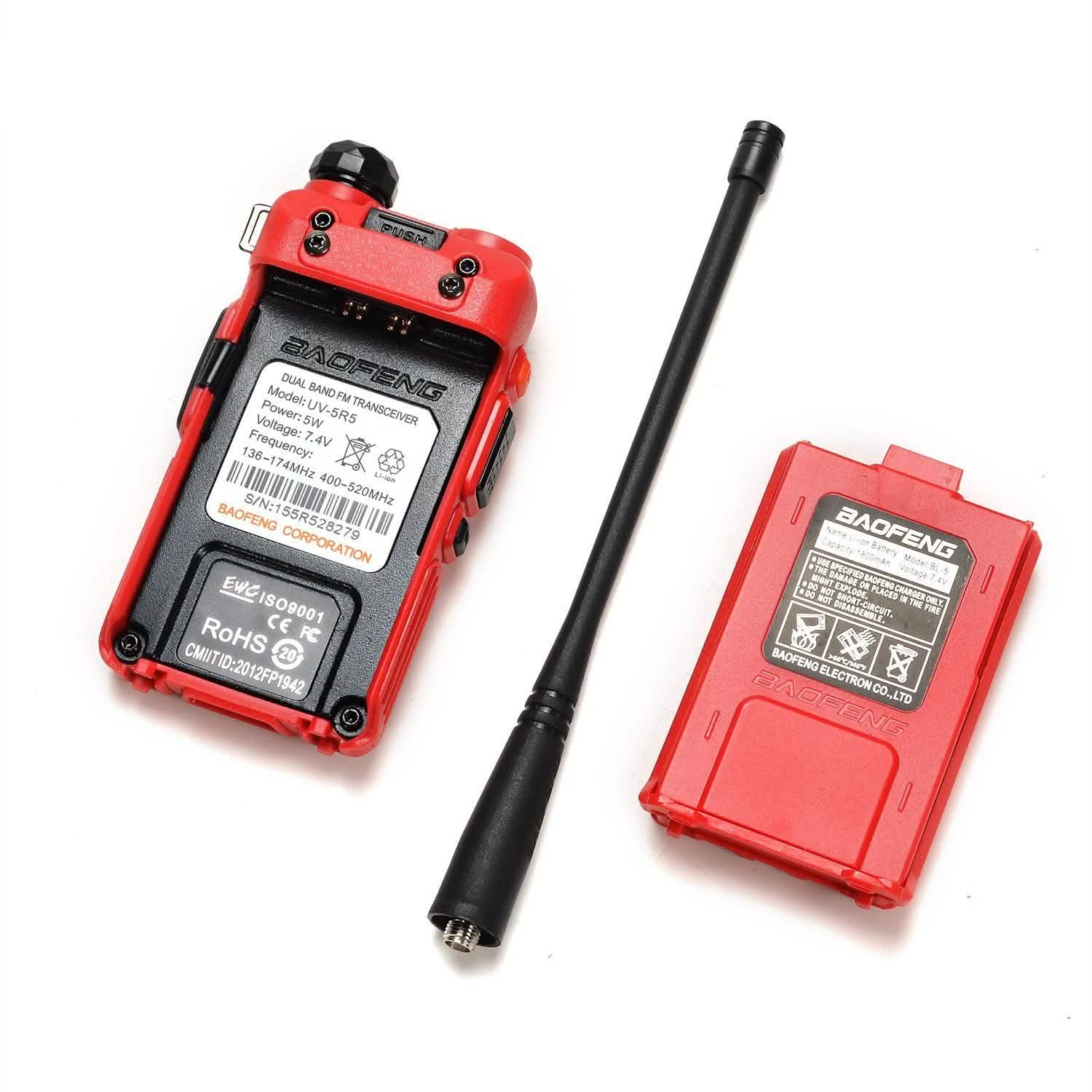 BAOFENG UV-5R5 Red Walkie Talkies Sports & Outdoors - DailySale