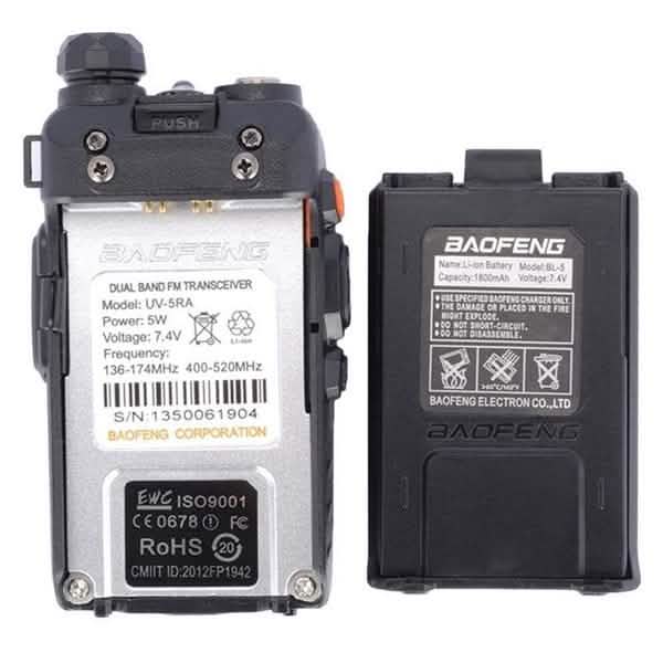 Baofeng UV-5RA V/UHF 136-174/400-520MHz Dual-Band Two-way Radio Walkie Talkies Sports & Outdoors - DailySale