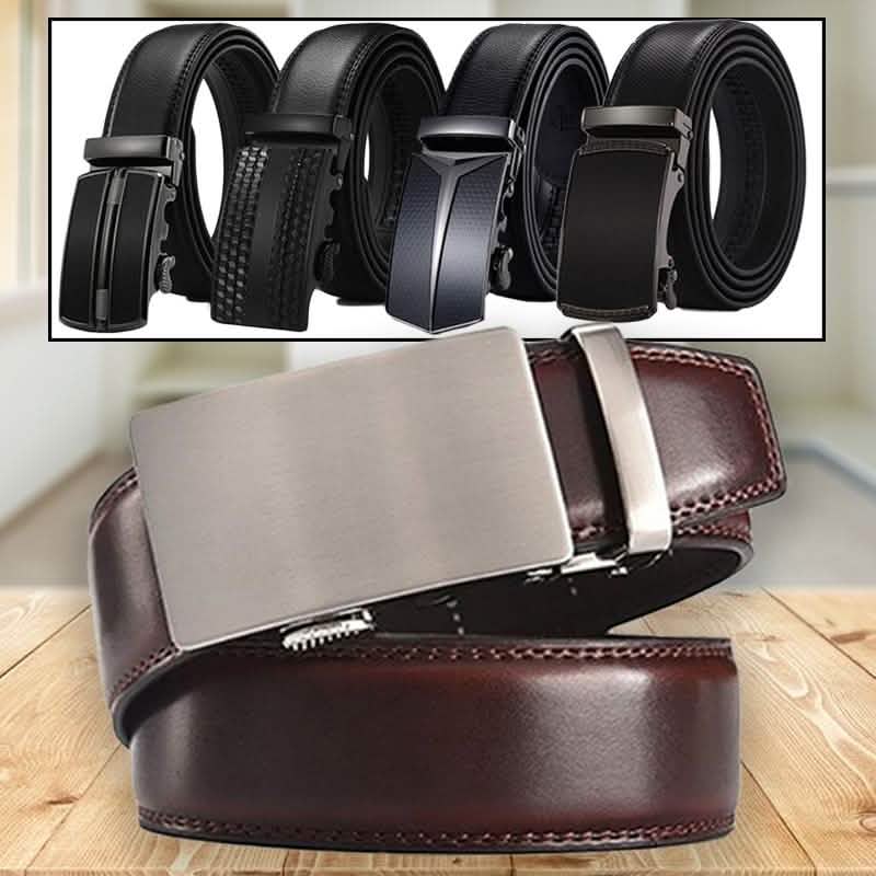 Barbados Men's Solid Buckle Leather Belt with Automatic Ratchet Men's Apparel - DailySale