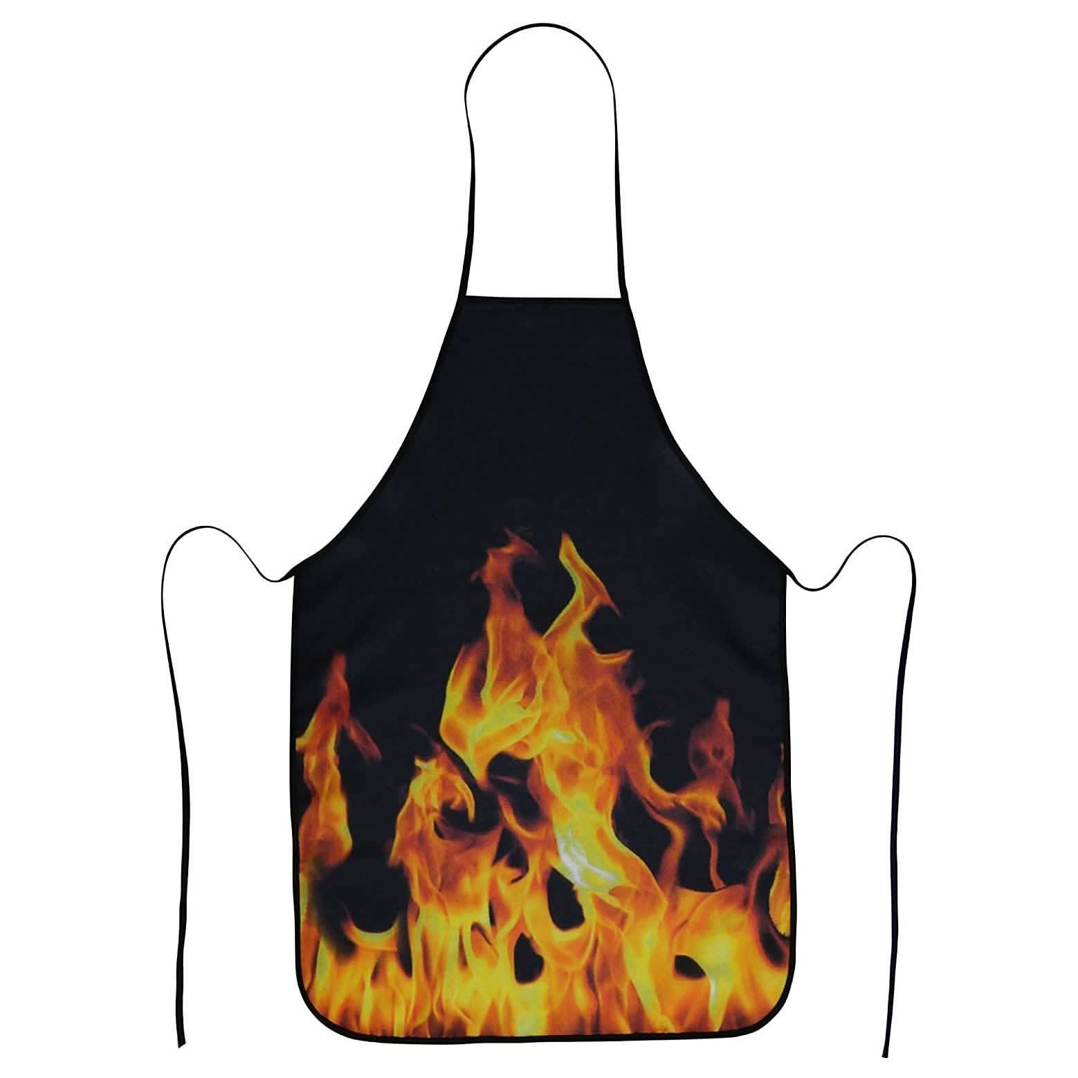 Barbecue Apron with Flame Design Kitchen Essentials - DailySale