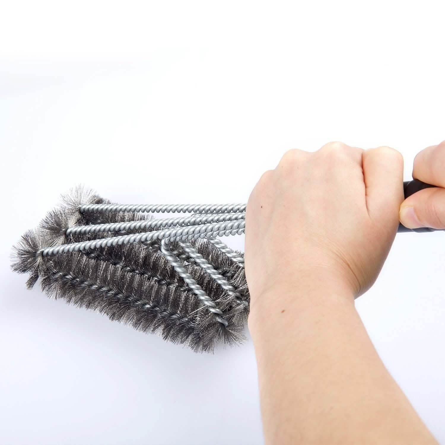 Barbestar 18" 3 in 1 Safe Barbecue Grill Brush Wire Bristles Kitchen Essentials - DailySale