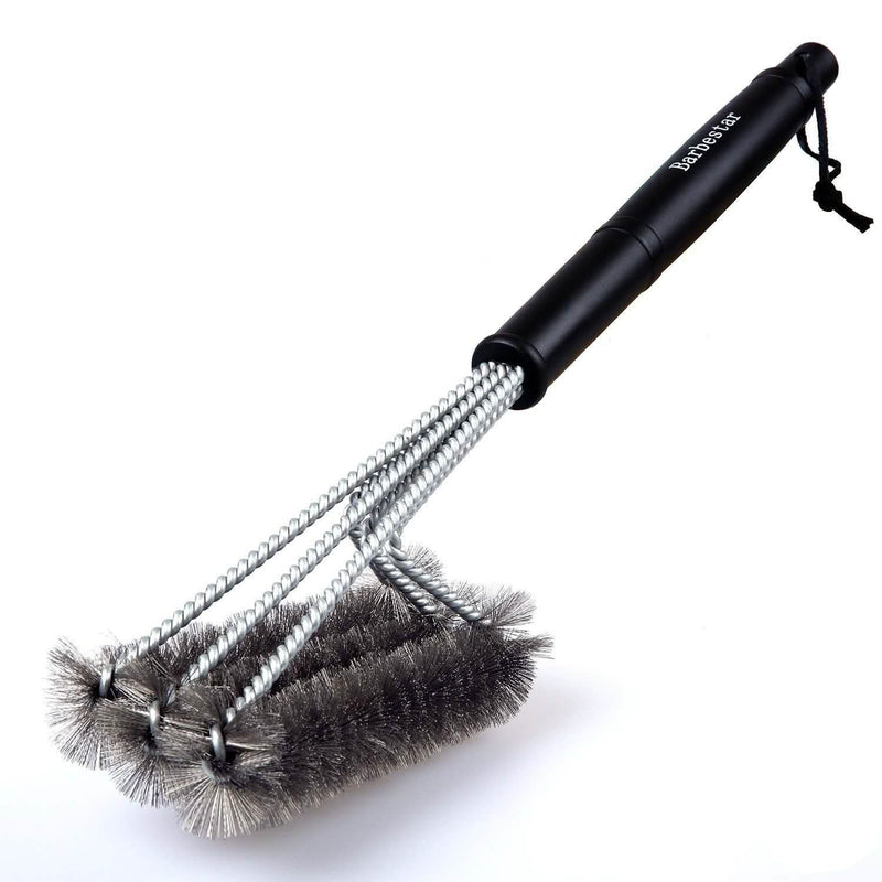 Barbestar 18" 3 in 1 Safe Barbecue Grill Brush Wire Bristles Kitchen Essentials - DailySale