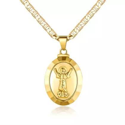 BARZEL 18K Gold Plated Jesus Child Pendant With Marina Necklace Necklaces 18" - DailySale