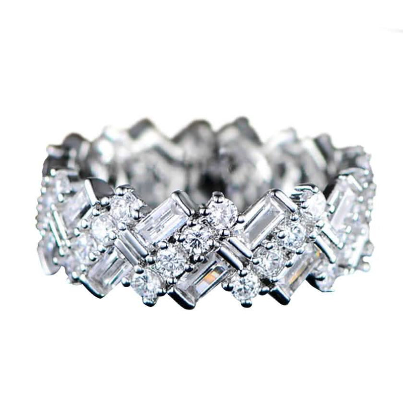 Barzel 18K Gold Plated Ring Made with Swarovski Crystal Jewelry 5 Silver - DailySale
