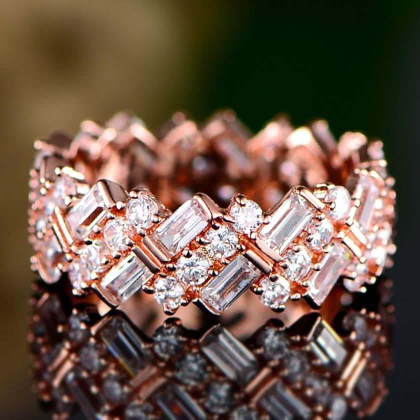 Barzel 18K Gold Plated Ring Made with Swarovski Crystal Jewelry - DailySale