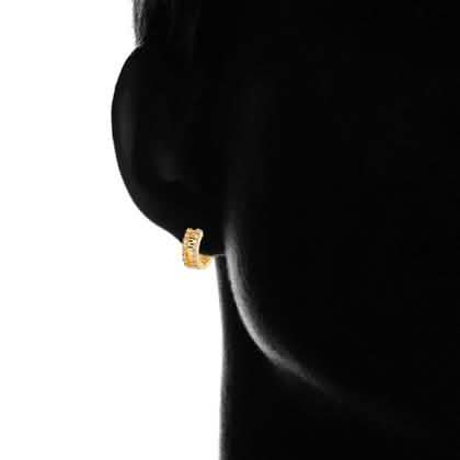 Barzel Double Encrusted Greek Key Hoop Earrings in Swarovski Crystal Earrings - DailySale