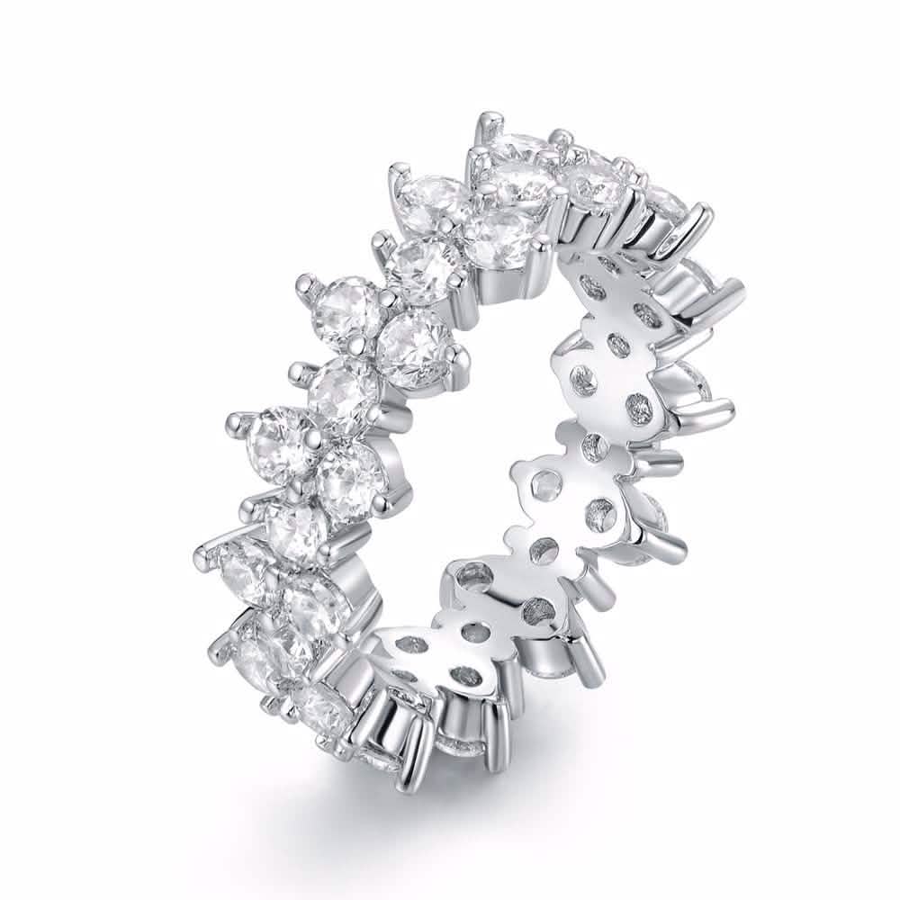Barzel Women's Cubic Zirconia Eternity Band Ring Jewelry 9 - DailySale