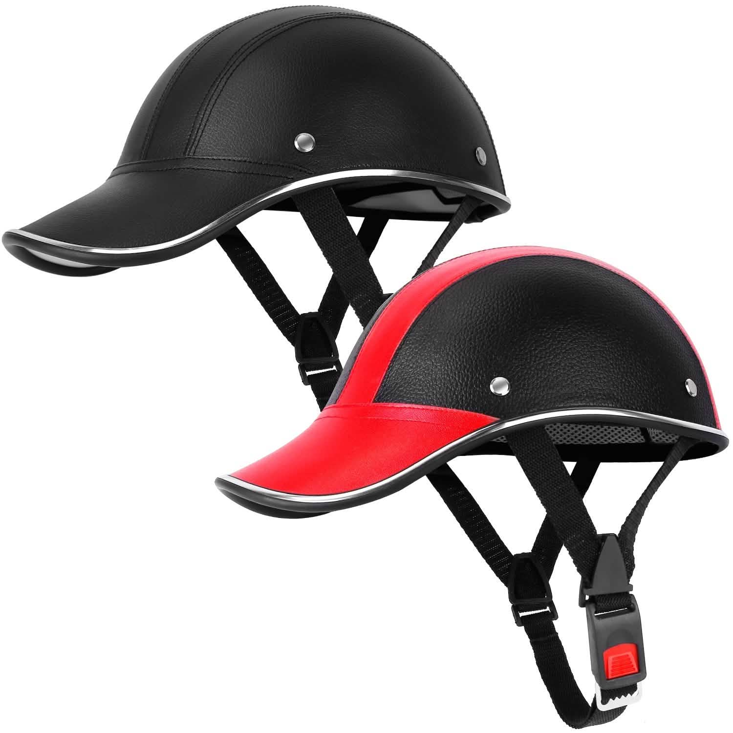 Baseball Cap Anti-UV Cycling Motorcycle Hat Leather Helmet Sports & Outdoors - DailySale