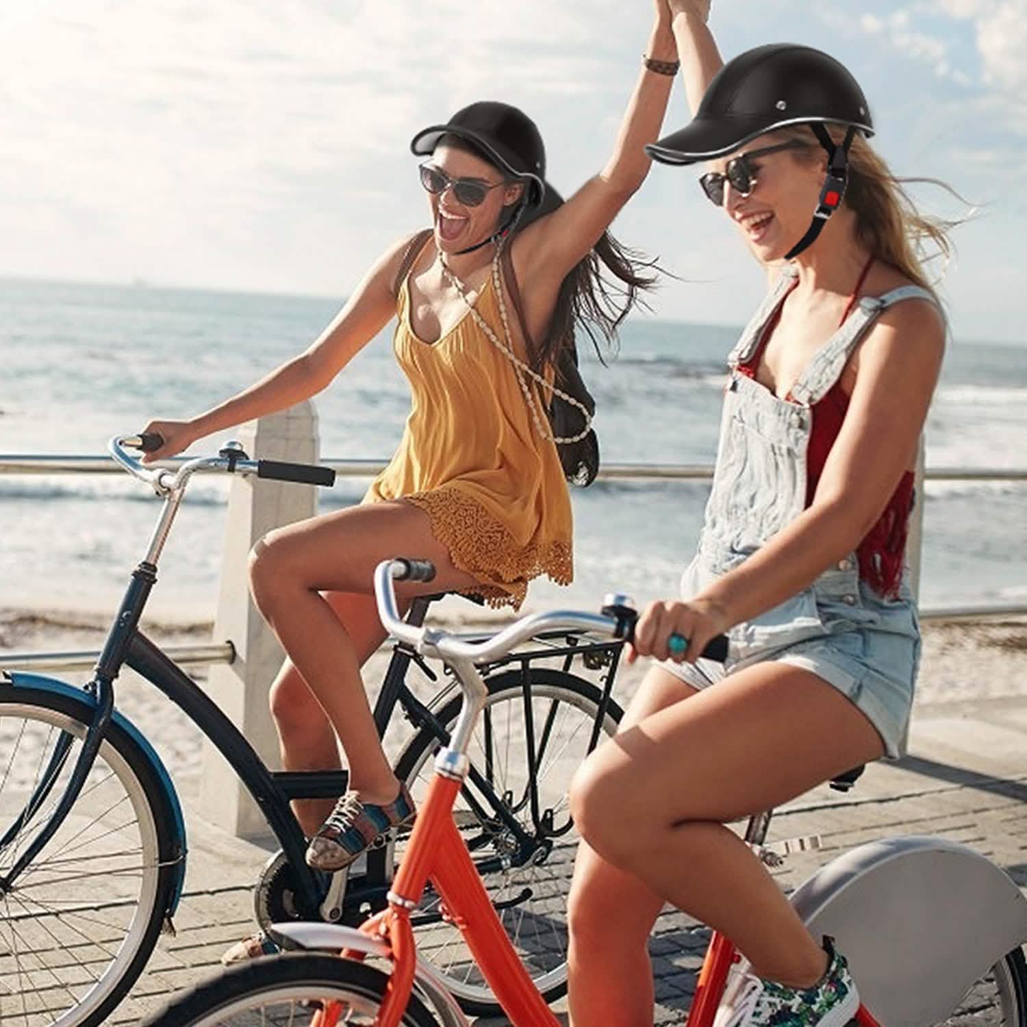 Baseball Cap Anti-UV Cycling Motorcycle Hat Leather Helmet Sports & Outdoors - DailySale