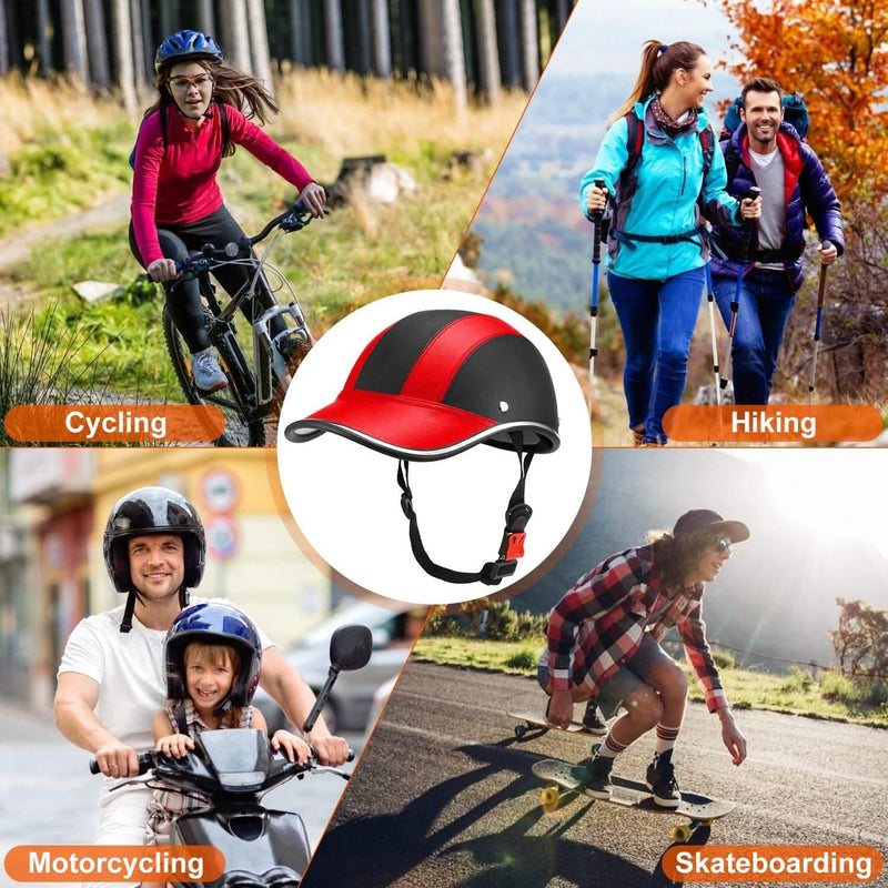 Baseball Cap Anti-UV Cycling Motorcycle Hat Leather Helmet Sports & Outdoors - DailySale