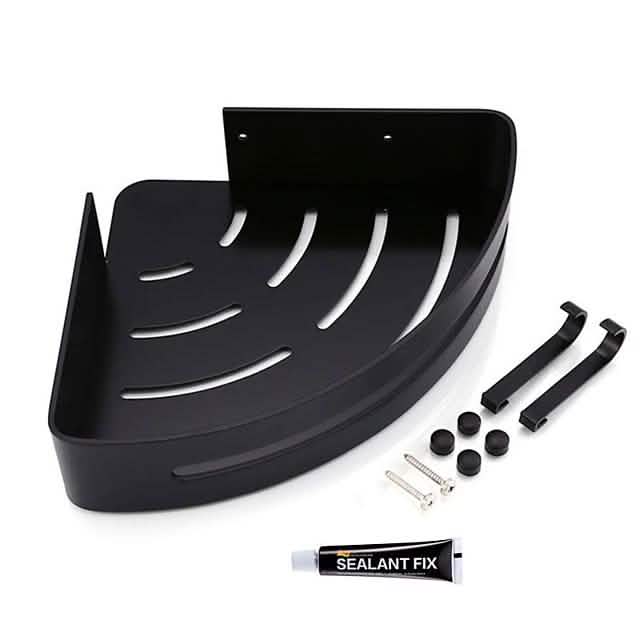 Bathroom Shelf Space Aluminum Wall Mount Triangle Shower Corner Storage Rack Bath - DailySale