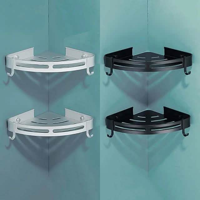 Bathroom Shelf Space Aluminum Wall Mount Triangle Shower Corner Storage Rack Bath - DailySale