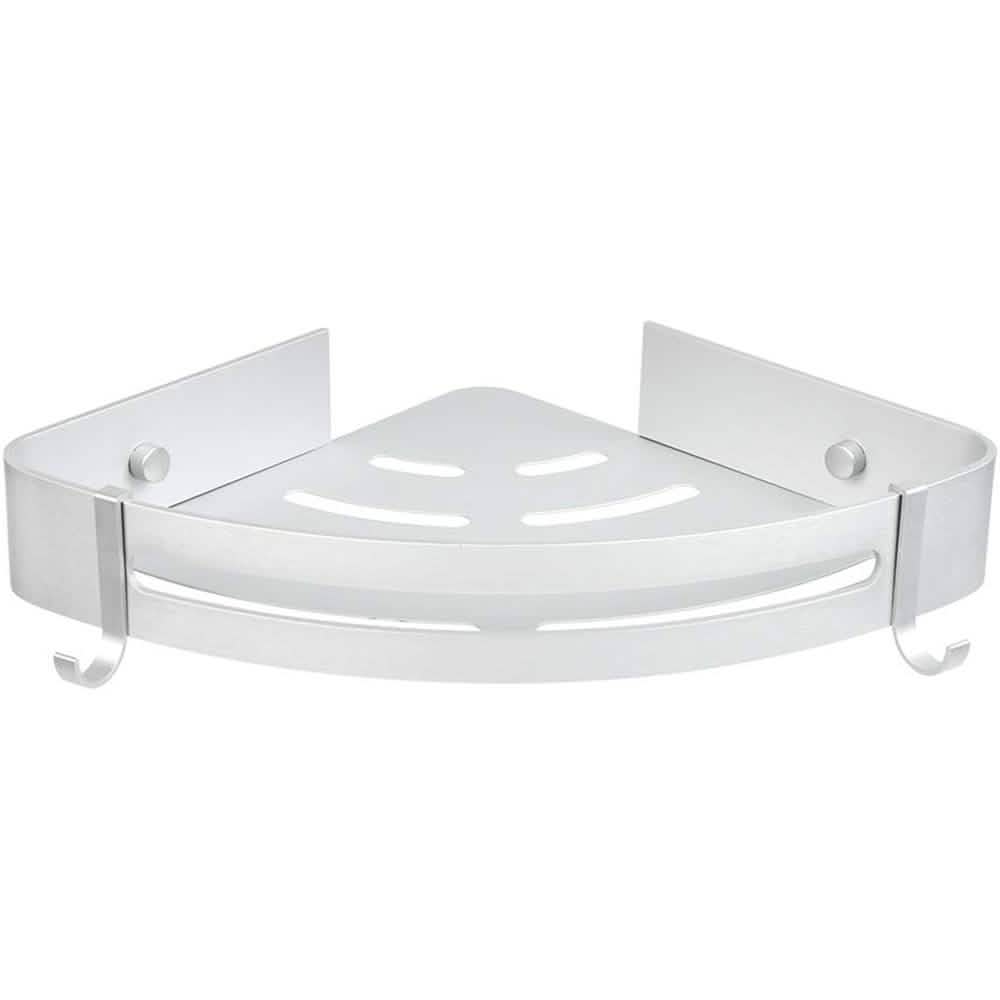 Bathroom Shelf Space Aluminum Wall Mount Triangle Shower Corner Storage Rack Bath Silver - DailySale