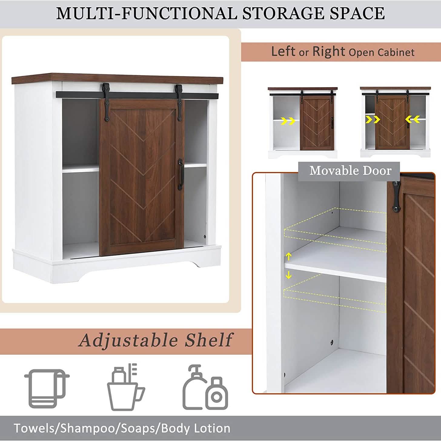 Bathroom Storage Cabinet with Adjustable Shelf Closet & Storage - DailySale