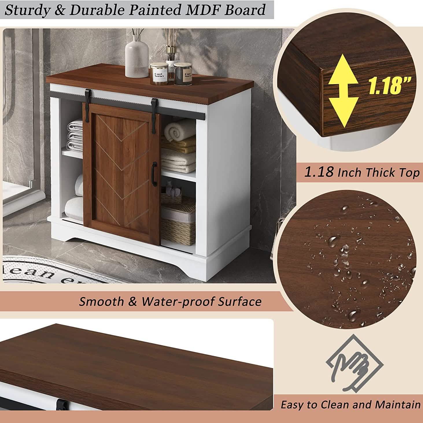 Bathroom Storage Cabinet with Adjustable Shelf Closet & Storage - DailySale