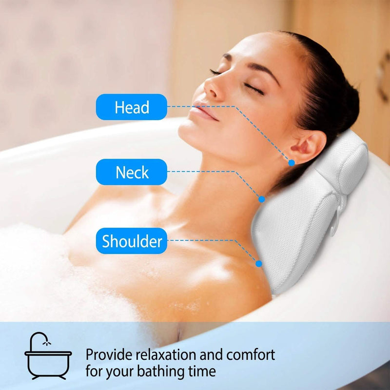 Bathtub Pillow Suction Cup Bath Pillow Air Mesh Bath - DailySale