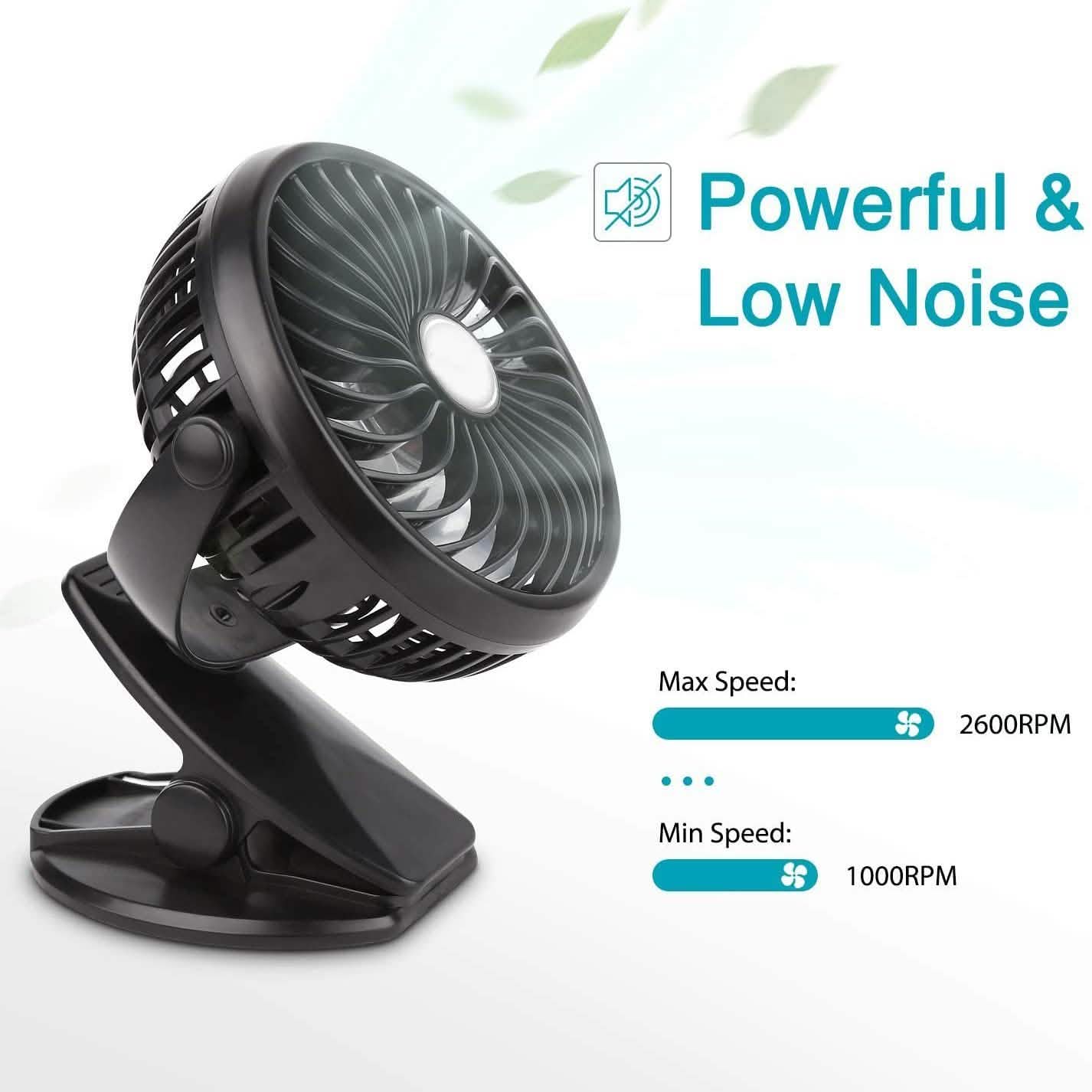 Battery Operated Clip on Mini Desk Fan Household Appliances - DailySale