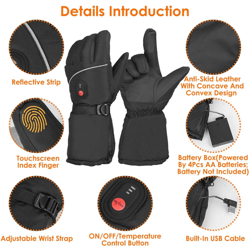 Battery Powered USB Touchscreen Thermal Gloves Sports & Outdoors - DailySale