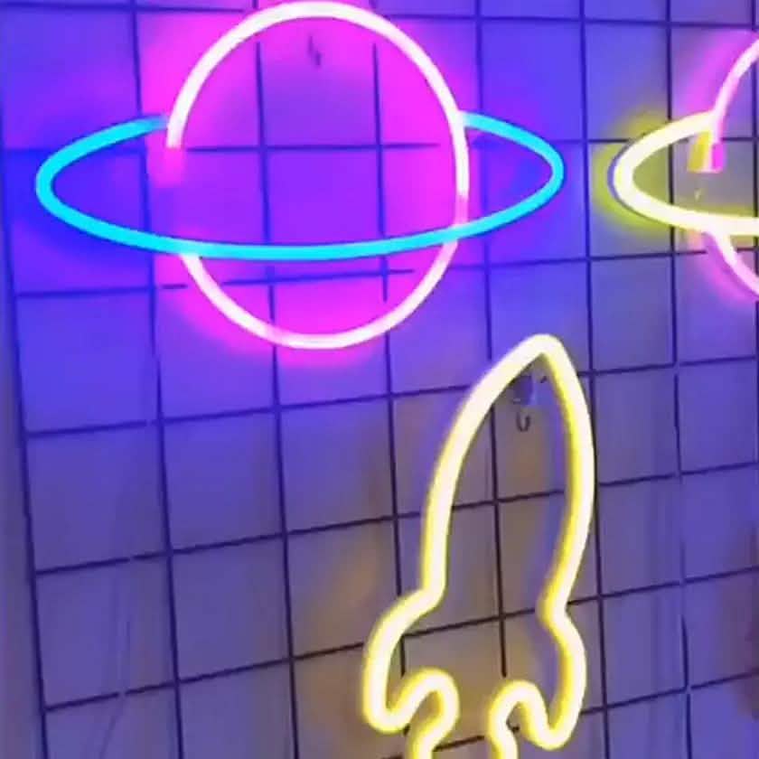 Battery USB LED Neon Light Wall Signs Night Home Decor Indoor Lighting - DailySale