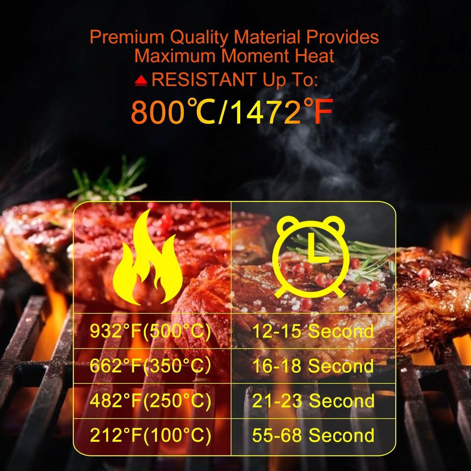 BBQ Gloves 1472°F Heat Resistant Grill Gloves Anti-slip Kitchen & Dining - DailySale