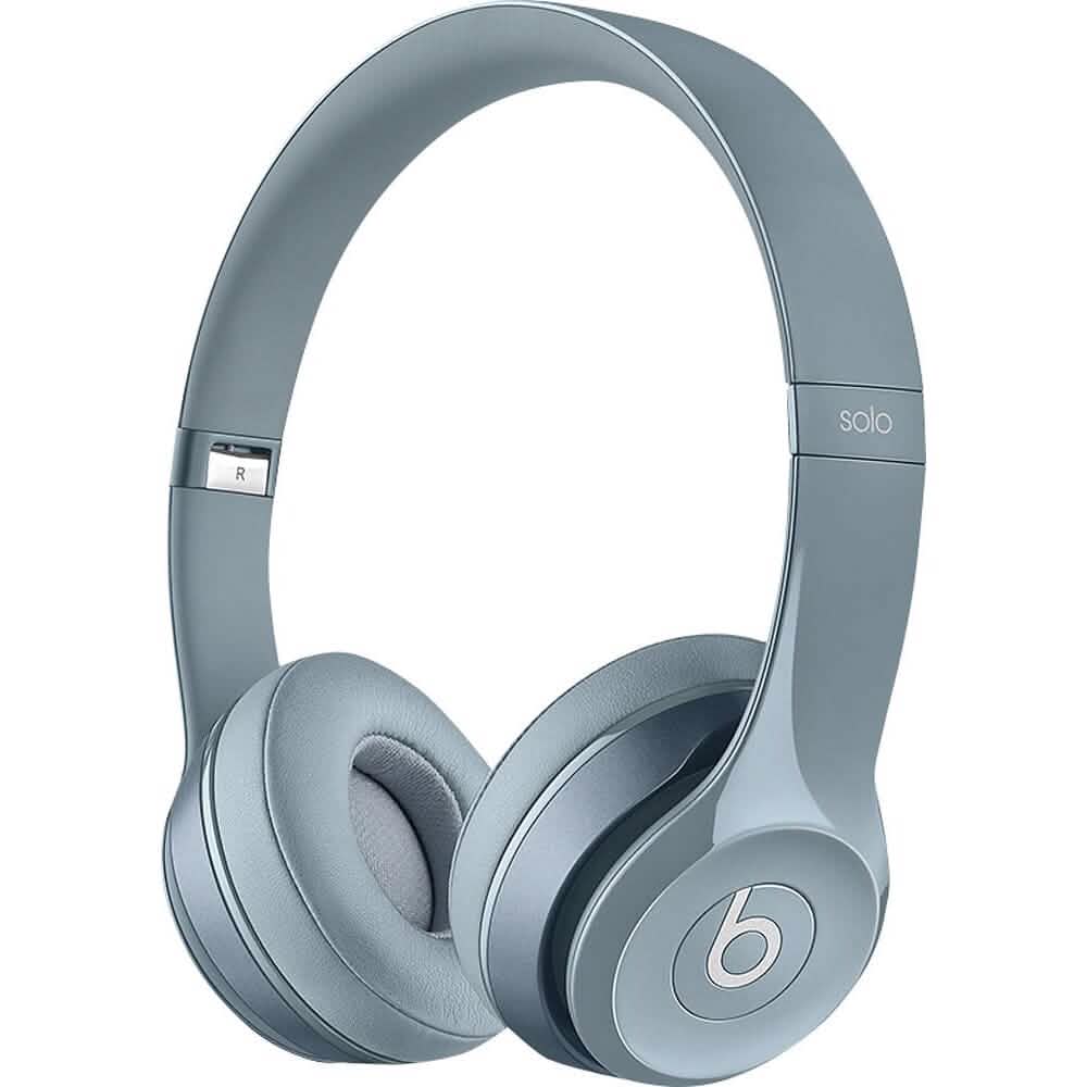 Angled view of Beats by Dr. Dre Solo 2 Wired On-Ear Headphone Solo2 (Refurbished) in gray