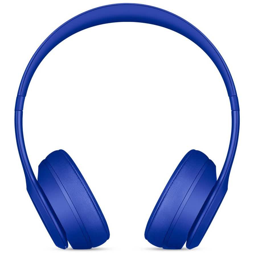 Front Beats Solo 3 Wired Headphones - Assorted Colors (Refurbished) in bright blue