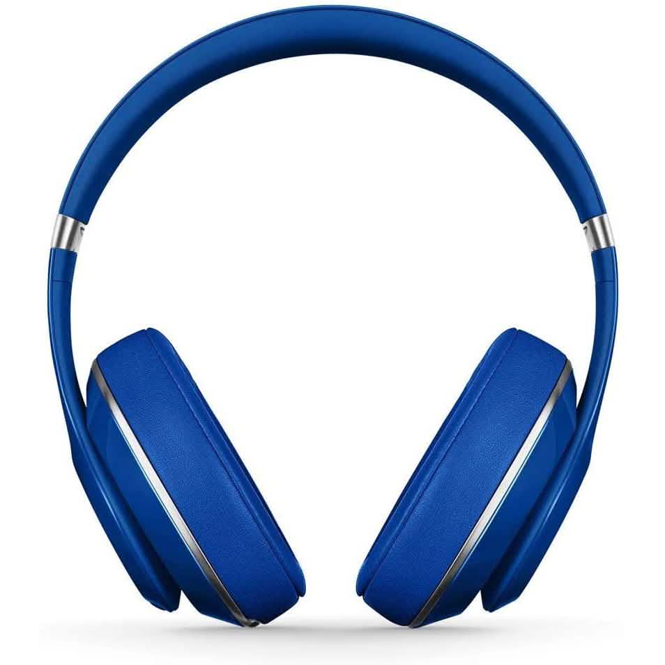 Side view of Beats Studio Wired 2.0 Over-Ear Headphone (Refurbished) in blue over a white background