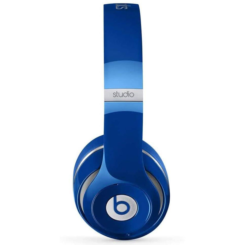 Side view of Beats Studio Wired 2.0 Over-Ear Headphone (Refurbished) in blue over a white background