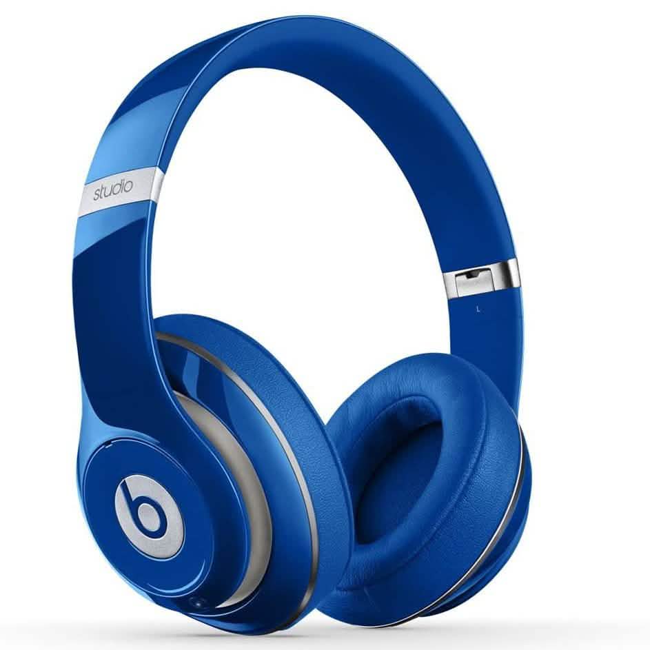Beats Studio Wired 2.0 Over-Ear Headphone (Refurbished) in blue over a white background viewed from the right