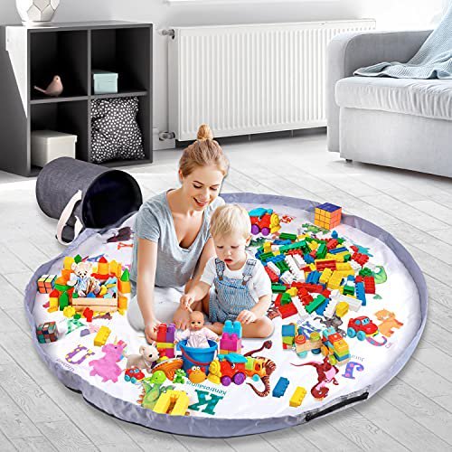 BebiQ Toy Organizers and Storage Baskets with Large Baby Play Mat