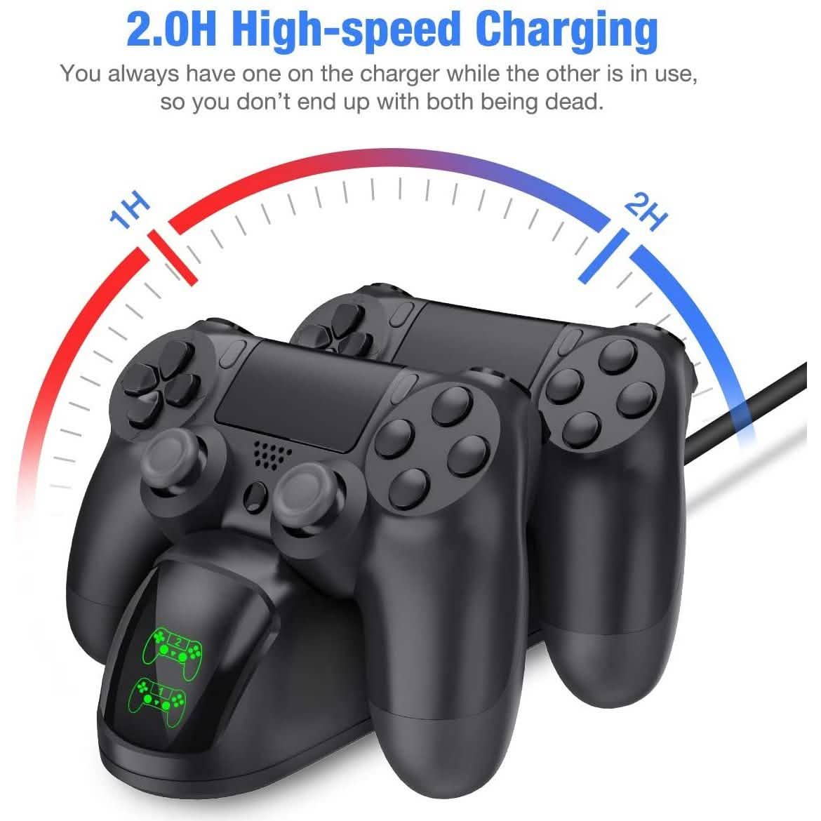 BEBONCOOL Controller USB Charging Station Dock for PS4 Video Games & Consoles - DailySale